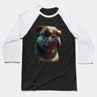 Dog Wearing Sunglasses Baseball T-Shirt